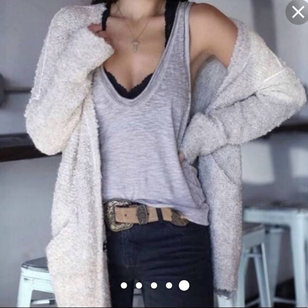 Free People Boucle Slouch Cardigan- Ivory